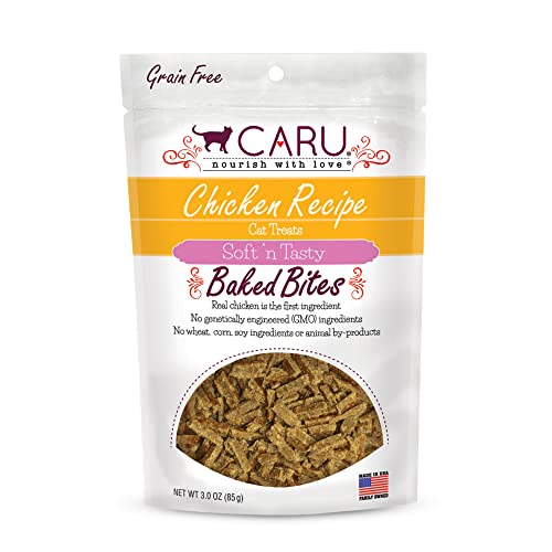 CARU - Soft ‘n Tasty Baked Bites - Chicken Bites Cat Treats - Flavorful All-Natural Treats - 3 oz.