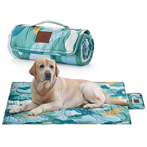 Cozy Bliss Outdoor Waterproof Pet Blanket, Portable Foldable Versatile Travel Blanket for Camping Traveling, 40"x27.5" Lightweight Down Alternative Filled Blanket for Cats&Dogs(Forest Camo)