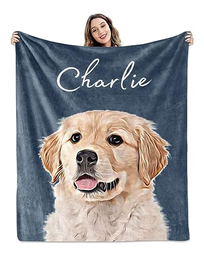 Custom Pet Blanket Pet Photo and Name, Custom Dog Blanket Personalized Dog Blankets Cat Picture Blanket Pet Photo Blanket Dog Dad Gift, Custom Dog Blanket with Photos, Sherpa Throw Blanket