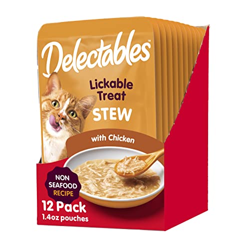 Delectables Non-Seafood Stew Lickable Wet Cat Treats, Chicken, 1.4 oz (Pack of 12)