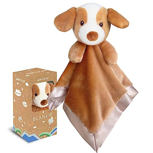 Dog Security Blanket for Baby Boy Girl, 15" Soft Loveys for Babies, Dog Lovey Blanket Great Gifts for Birthday Baby Shower, Puppy Blankie