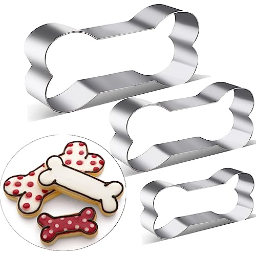 Dog Treats Cookie Cutters,Dog Bone Shape Cookie Cutters set Stainless Steel Biscuit Mold for Dog Cat Homemade Treats