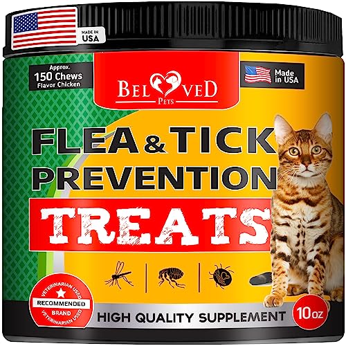 Flea and Tick Prevention Chewable Pills for Dogs and Cats - Revolution Oral Flea Treatment for Pets - Pest Control & Natural Defense - Chewables Small Tablets Made in USA (Chicken (for Cats))