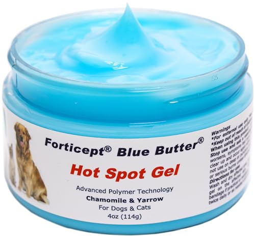 Forticept Blue Butter Hot Spot Treatment for Dogs & Cats | Hotspot Cream| Dog Wound Care | Skin Irritation, Ringworm, Cuts, Rashes, First Aid Veterinary Strength Topical Ointment 4oz