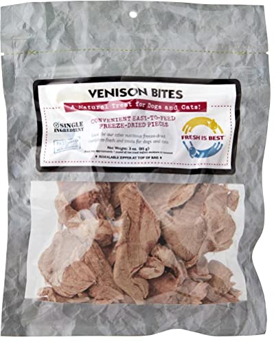 Fresh Is Best - Freeze Dried Healthy Raw Meat Treats for Dogs & Cats - Venison Bites