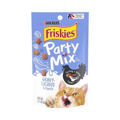 Friskies Party Mix Crunch Gravy-Licious Turkey & Gravy Treats (Pack of 2)