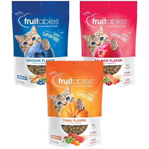Fruitables Cat Treat 3 Flavor Variety Pack of 2.5oz Bags, 3 Bags Total