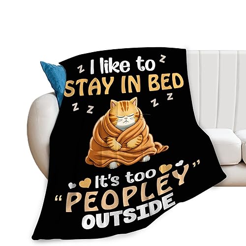 Funny Cat Blanket for Girls Women Cat Gifts for Cat Lover Ultra Soft Cozy Cute Cat Fleece Throw Blanket Kitten Fuzzy Plush Bedding Blanket for Bed Kids Adults 40"X50"