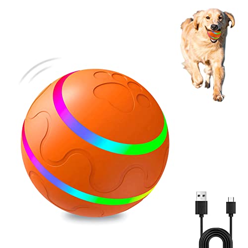 HANIPUPPY Interactive Dog Ball Toy, Smart Tennis Pets Chew Toys, Electric Launcher Durable Automatic Rolling Balls for Dogs, Cat, Bouncing Busy Ball for Small&Large Pet (Automatic)