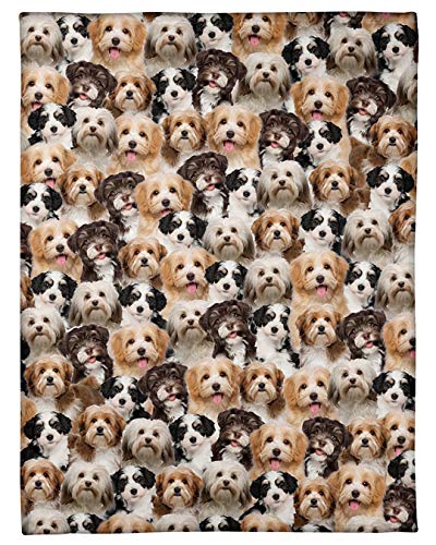 Havanese Full Face Blanket Pet Fleece Blanket Fuzzy Soft Plush Dog Blanket for All Season Spring Summer Throws for Couch Bed Sofa Gifts for Kids Teens Adults Birthday Gift