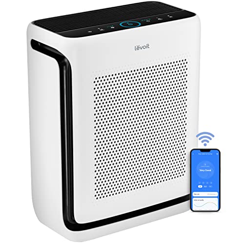 LEVOIT Air Purifiers for Home Large Room Up to 1900 Ft² in 1 Hr with Washable Filters, Air Quality Monitor, Smart WiFi, HEPA Filter for Allergies, Pet Hair, Pollen in Bedroom, Vital200S/Vital 200S-P