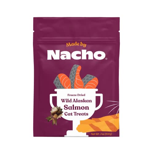 Made by Nacho Freeze-Dried Cat Treats - Healthy, Limited Ingredient Cat Treats - High Protein, Nutrient-Rich Crunchy Treats. (Wild Alaskan Salmon (1.6 oz))