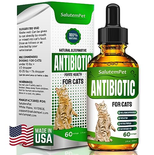 Natural Antibiotics for Cats | Cat Antibiotics | Supports Cat Allergy Relief | Cat Itch Relief | Cat Allergy Support | Cat Multivitamin | Pet Antibiotics | Cat Antibiotics | 2 Oz
