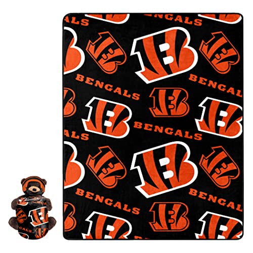 Northwest NFL Plush Bear Hugger with 40 X 50 Silk Touch Throw Blanket, Cincinnati Bengals