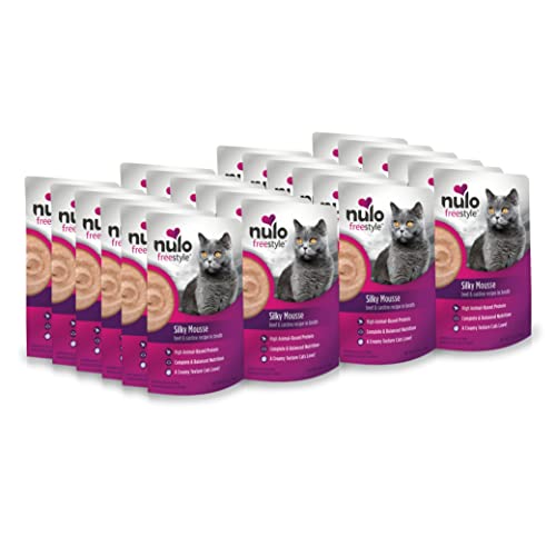 Nulo Freestyle Wet Cat Food 24 Pack Mousse, Smooth As Silk Texture with High Animal-Based Protein for Complete and Balanced Nutrition Your Kitten to Senior Cat Will Crave