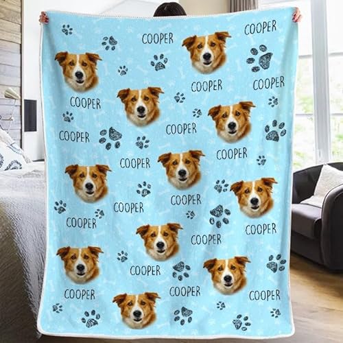 Pawfect House Colorful Upload Pet Image - Birthday, Valentines Day Gifts For Dog Lovers - Personalized Blanket - Custom Throw Blanket Picture Blanket Friend Gift Personalized Blankets And Throws (Dog)