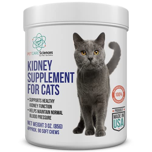 PET CARE Sciences Approx 90 Servings Cat Kidney Support Chews - Feline Kidney Restore - Renal Cat Treats - Cats Kidney Support Supplement - Urinary Tract Irritations Control for Cat - Made in The USA