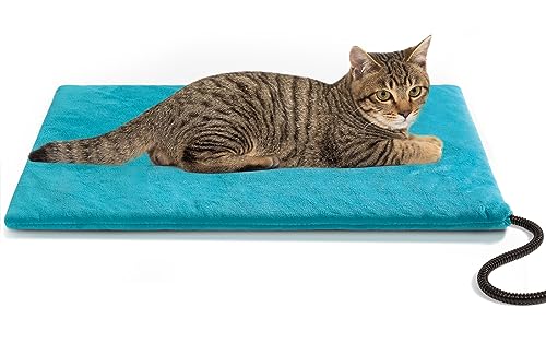 Pet Heating Pad, Outdoor Indoor Electric Heated Pad for Dog & Cat, Warm Heated Mat Waterproof Heated Dog Cat Bed with Chew Resistant Cord, Comfortable Heater Blanket for Puppy and Kitten (12"x 20")