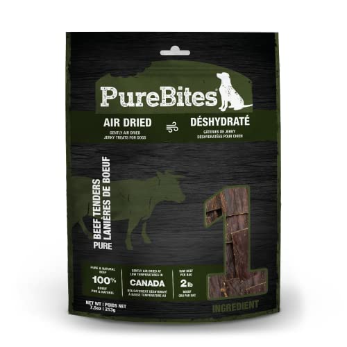 PureBites Gently Air Dried Beef Jerky Dog Treats 213g | 1 Ingredient | Made in Canada