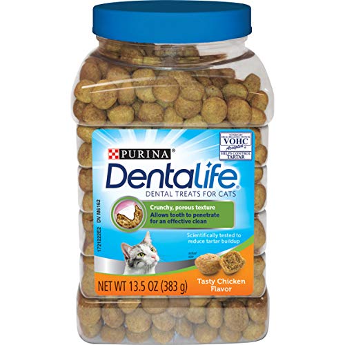 Purina DentaLife Made in USA Facilities Cat Dental Treats, Tasty Chicken Flavor - 13.5 oz. Canister