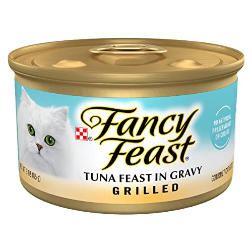 Purina Fancy Feast Grilled Wet Cat Food Tuna Feast in Wet Cat Food Gravy - (Pack of 24) 3 oz. Cans