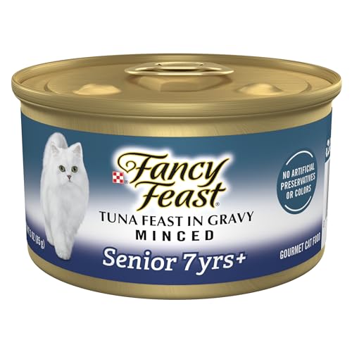Purina Fancy Feast Senior Wet Cat Food 7 Years Plus Tuna Feast In Gravy Minced - (Pack of 24) 3 oz. Cans