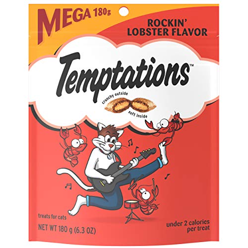 TEMPTATIONS Cat Treats Rockin' Lobster Flavor, 6.3 oz. Pouches, Pack of 10