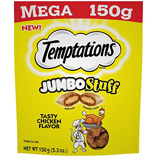 Temptations Jumbo Stuff Tasty Chicken Flavor Crunchy and Soft Cat Treats, 5.29 oz.