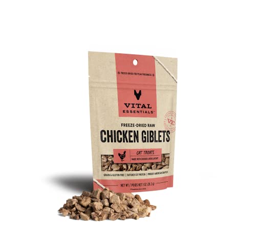 Vital Essentials Freeze Dried Raw Cat Treats, Chicken Giblets, 1 oz