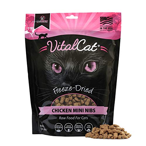 Vital Essentials Vital Cat Freeze-Dried Grain-Free Chicken Mini Nibs Cat Food, 12 oz.