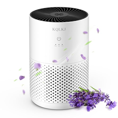 20dB Air Purifiers for Bedroom Home, HEPA 13 Air Purifier With Aromatherapy for Better Sleep, Air Cleaner Filter 99.99% Smoke, Allergies, Pet Dander, Odor, Dust, Office, Desktop (White air purifier)