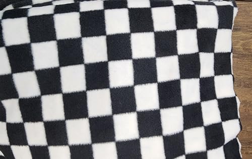 Ad Fabric, Polar Fleece chequers/Checkered Flag, Fleece Printed Fabric / 60" Wide/Sold by The Yard