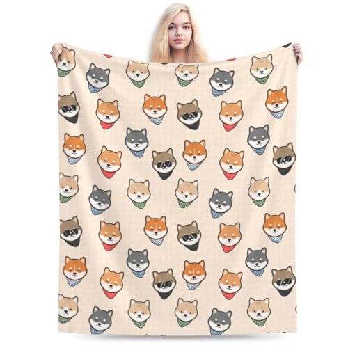 ADovz Shiba Inu Dog Blanket Flannel Throw Blankets for Kids Boys Men Women Couch Bed Sofa Birthday 50 * 40