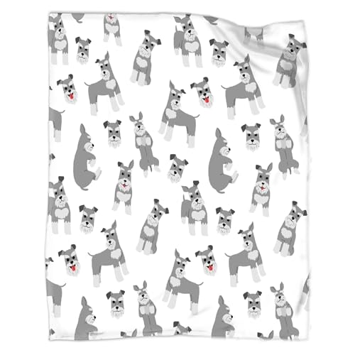 Anydia Miniature Schnauzer Blanket Gifts for Dog Lover 60 x 50 Inch for Teen, Fannel Fleece Throw Blanket Super Soft Throws Blanket for Bed Couch Sofa