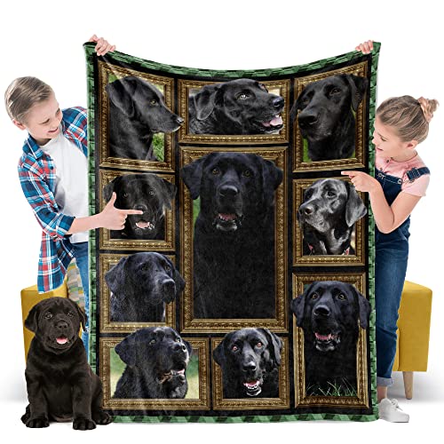 Black Labrador Blanket for Girls Boys Kids Silky Soft Plush Throw Blanket for Couch Bed Sofa, Cute Small Cozy Fleece Warm Baby Toddler Blankets for Daycare Preschool Naptime, 40x50 Inch