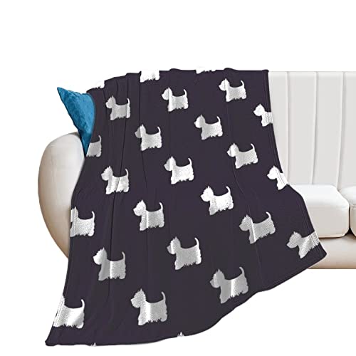 Blanket Gifts for Women Flannel Fleece West Highland Terrier Blanket Warm Soft Cozy Blanket for Couch Bed Sofa Blankets & Throws for Decor 40"*50" （100 * 130cm）