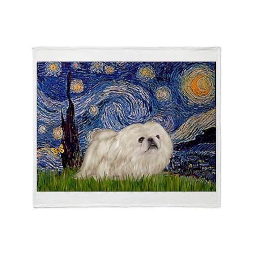 CafePress Starry/Pekingese(W) Throw Blanket Super Soft Fleece Plush Throw Blanket, 60"x50"