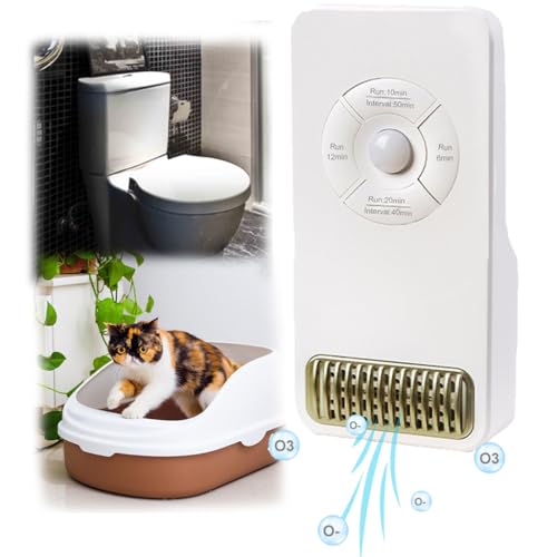 Cat Litter Deodorizer Plug In Air Fresheners For Home - Air Purifier For Pets Timed - Ozone Deep Cleaning To Reduce Allergens Odors For Bed Refrigerator Bathroom &Small Spaces