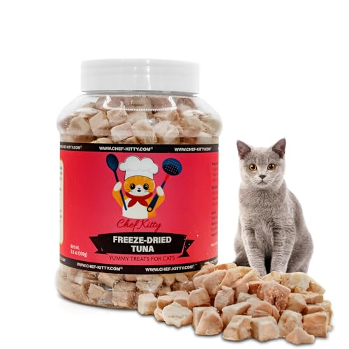 Chef Kitty Freeze Dried Tuna Cat Treats - Made from 100% Wild Caught Tuna Our Freeze Dried Cat Treats Use Only 1 Ingredient - We Make Our Treats for Pets in The USA - Tuna 1.75oz