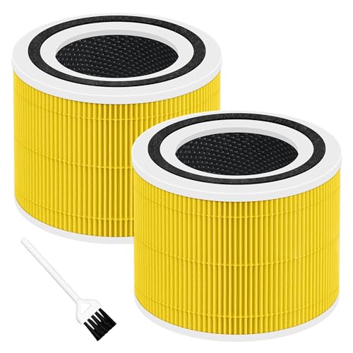 Core 300 Pet Care Replacement Filter for LEVOIT Core 300 and Core 300S Air Purifier, 3-in-1 H13 True HEPA Filter Replacement, Compared to Part # Core 300-RF-PA, 2 Pack, Yellow
