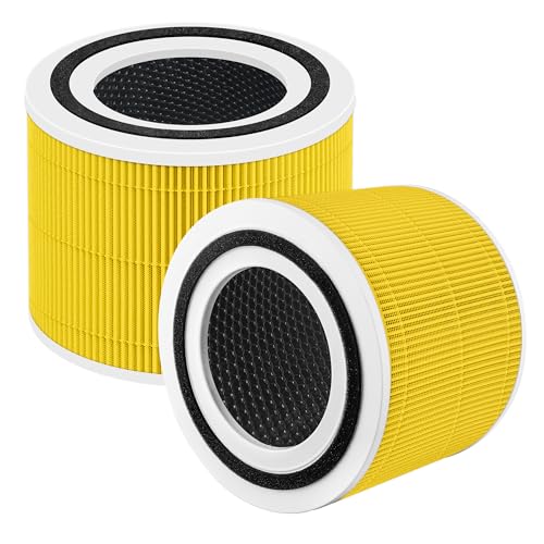 Core 300 Pet Care Replacement Filter for LEVOIT Core 300 and Core 300S Air Purifier, 3-in-1 H13 True HEPA, High-Efficiency Activated Carbon, Compared to Part # Core 300-RF-PA (Yellow), 2 Pack