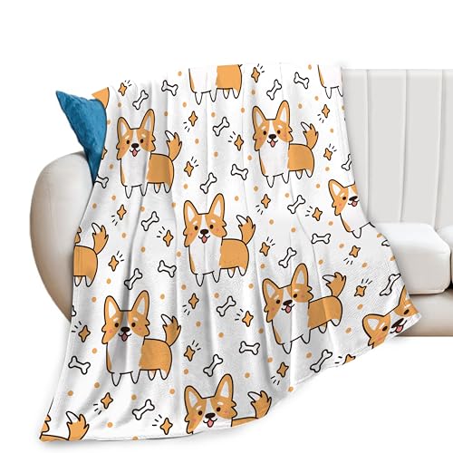 Corgis Blanket Cute Corgis Decor Throw Blanket Corgi Dog Blanket Gifts for Girls Boys Dog Lover Super Warm Soft Plush Lightweight Fleece Flannel Blanket Bedding Blanket for Kids Adults Women 50"X40"