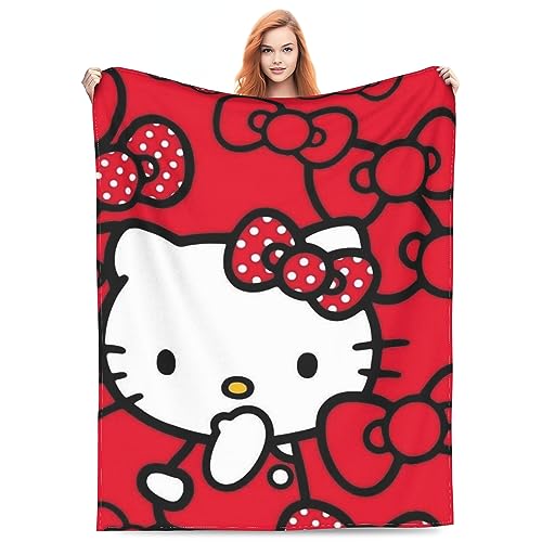 Cute Throw Blanket for Women Girl Kawaii Super Soft Flannel Blanket Fleece Warm Towel Blanket for Couch Sofa Bed Living Room 50x60 in