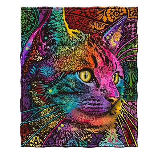 Dawhud Direct Colorful Cat Fleece Blanket for Bed, 50" x 60" Dean Russo 9 Cat Fleece Throw Blanket for Women, Men and Kids - Super Soft Plush Cat Blanket Throw Plush Blanket for Cat Lovers