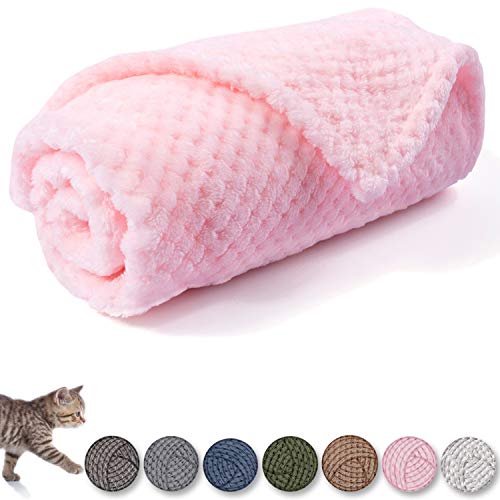 Dog Blanket or Cat Blanket or Pet Blanket, Warm Soft Fuzzy Blankets for Puppy, Small, Medium, Large Dogs or Kitten, Cats, Plush Fleece Throws for Bed, Couch, Sofa, Travel (M/32" x 40", Bright Pink)