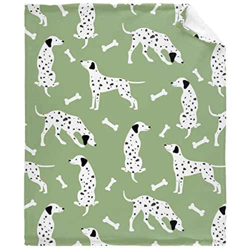 Dog Dalmatians Blanket Soft Flannel Cozy and Comfy for All Seasons Funny Pattern Full Sizes for Couch Sofa Bed Office and Camping (40"X30") XSmall Size for Toddler