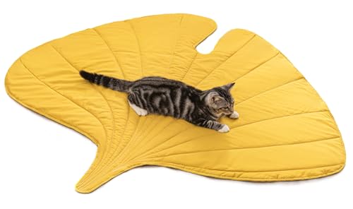 Dropshipful Cat Dog Blanket, Leaf Blanket Shaped Cushion Household Pet Blanket, 3D Yellow Leaves Blanket for Dog Bed and Cat Bed, Couch, Sofa