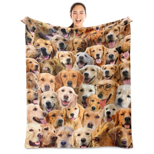 Golden Retriever Dog Blanket,Golden Retriever Gifts for Dog Lovers,Flannel Blanket Throws for Dog Mom Dad,Soft Blankets for Home Decor,Gifts for Kid Teens Girls Boys Halloween Christmas,50" x 60"