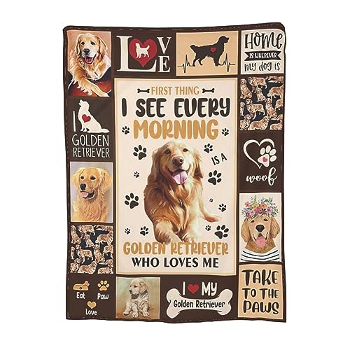 Golden Retriever Dog Decor Animal Throw Blanket Dog Gifts for Girls Boys Super Warm Soft Plush Lightweight Fleece Flannel Blanket Winter Couch Sofa Bedding Blanket for Kids Adults Women 50"X40"