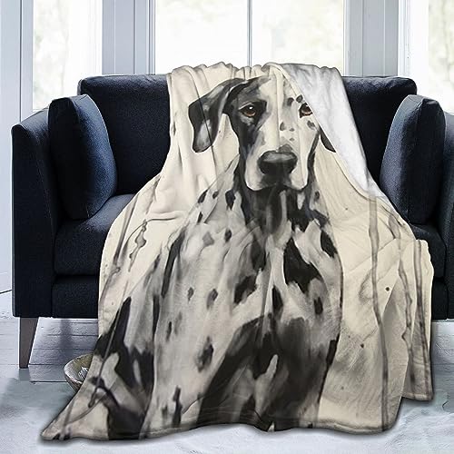 Great Dane Gift Fleece Blanket Throw Lightweight Blanket Super Soft Cozy Bed Warm Blanket for Living Room/Bedroom All Season (50"x40", Large Black and White Harlequin Great Dane)